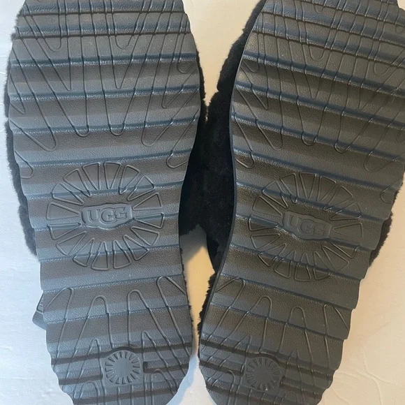UGG Black Fluffy Sandals - Picture 5 of 5